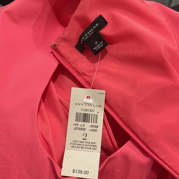 Nwt Ann Taylor pink sleeveless shift dress with gold tone side zipper - Picture 6 of 6